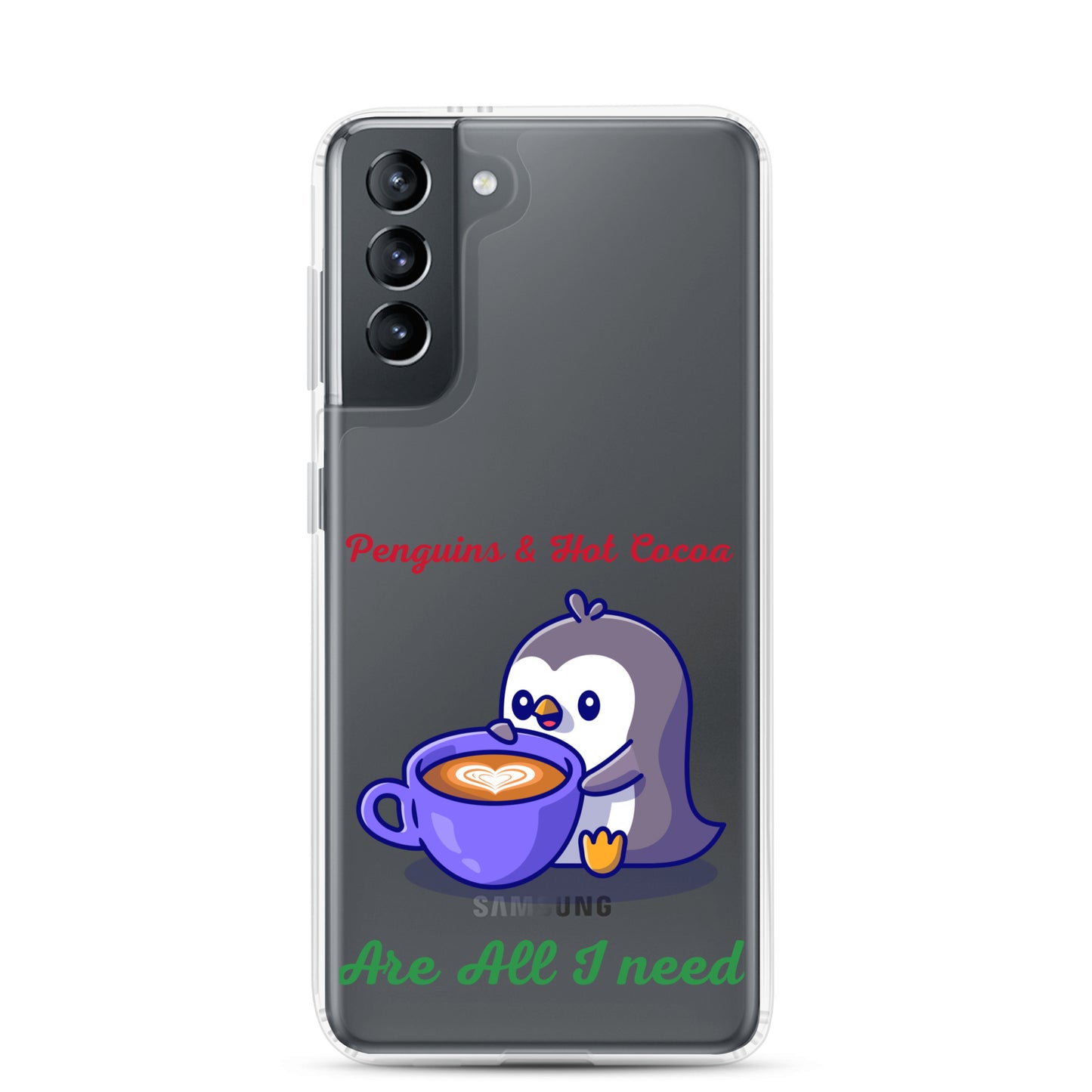 Penguins & Hot Cocoa Clear Samsung® Phone Case