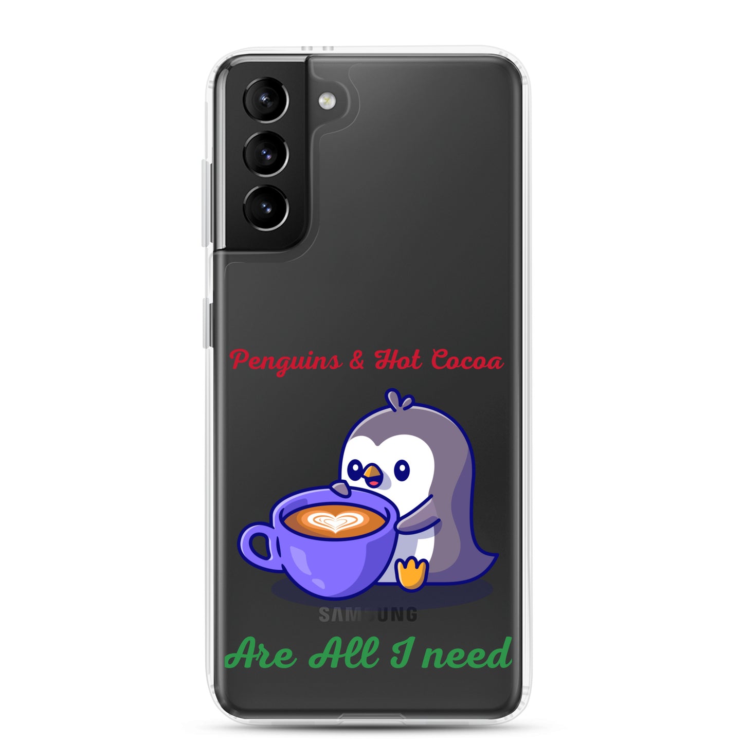 Penguins & Hot Cocoa Clear Samsung® Phone Case