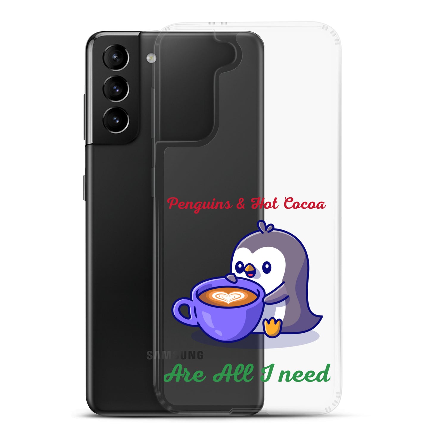Penguins & Hot Cocoa Clear Samsung® Phone Case