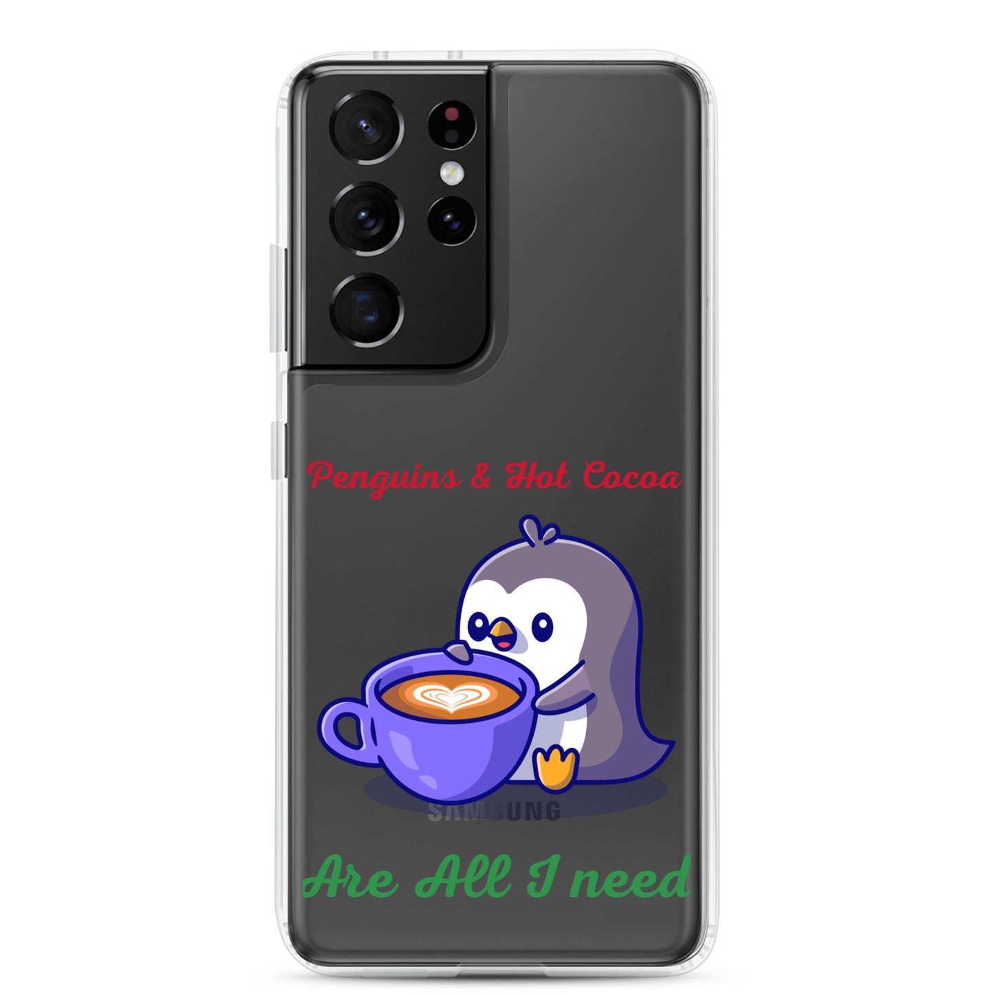 Penguins & Hot Cocoa Clear Samsung® Phone Case