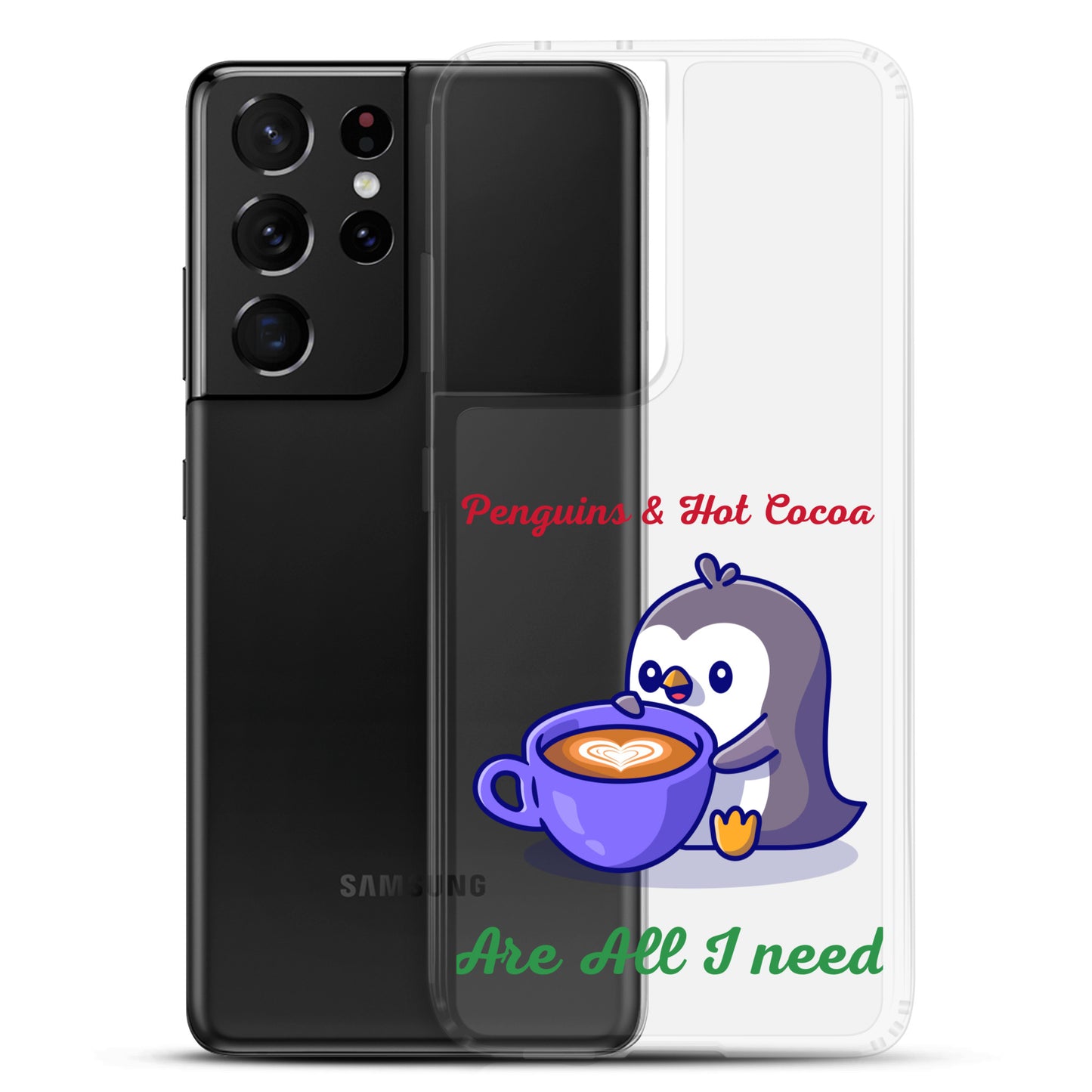 Penguins & Hot Cocoa Clear Samsung® Phone Case