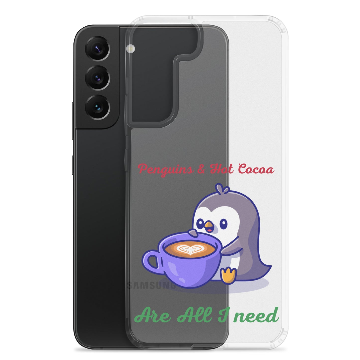 Penguins & Hot Cocoa Clear Samsung® Phone Case