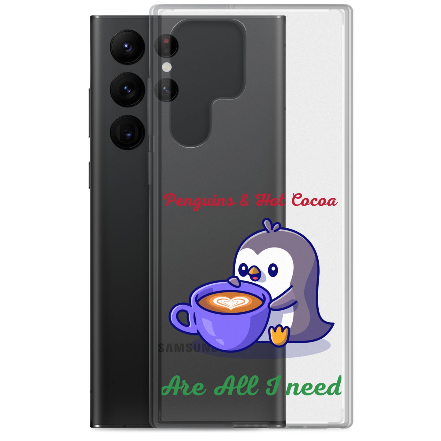 Penguins & Hot Cocoa Clear Samsung® Phone Case