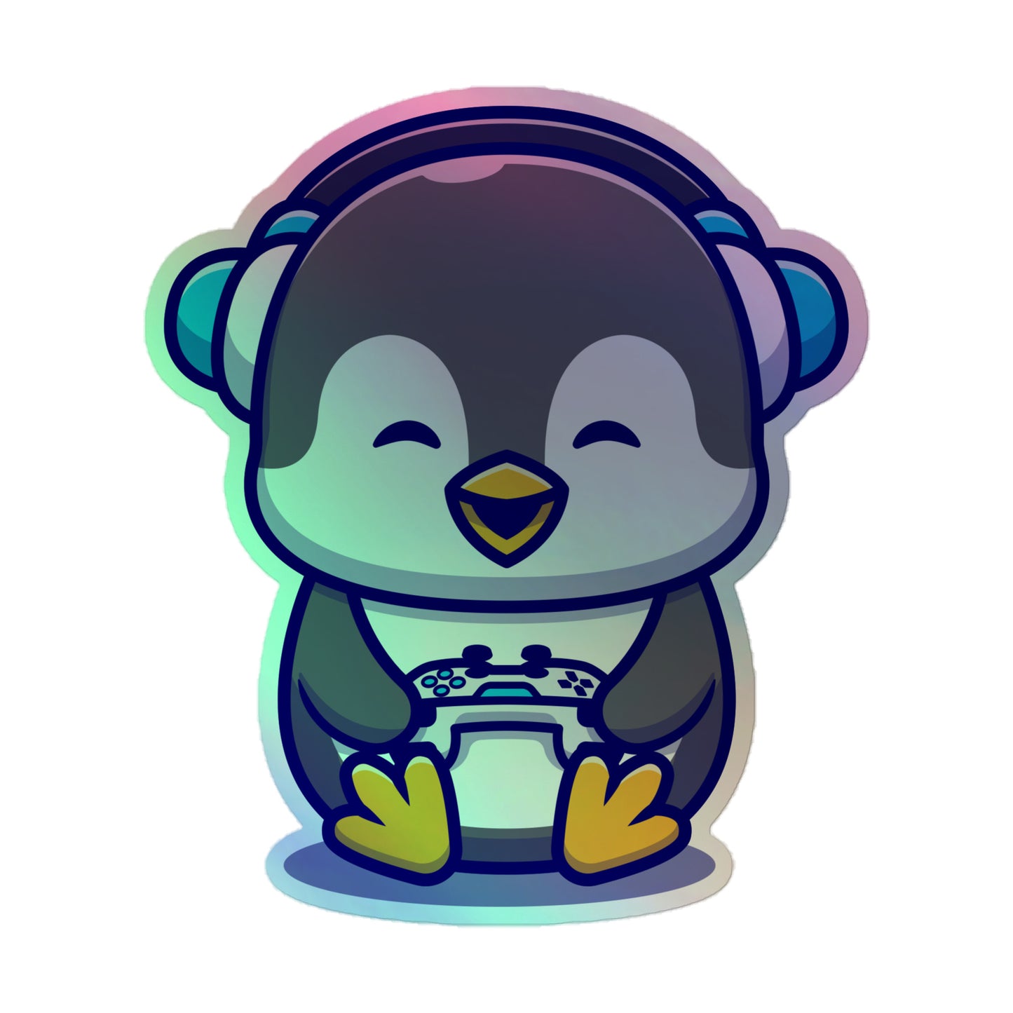 Gaming Penguin Holo Decal