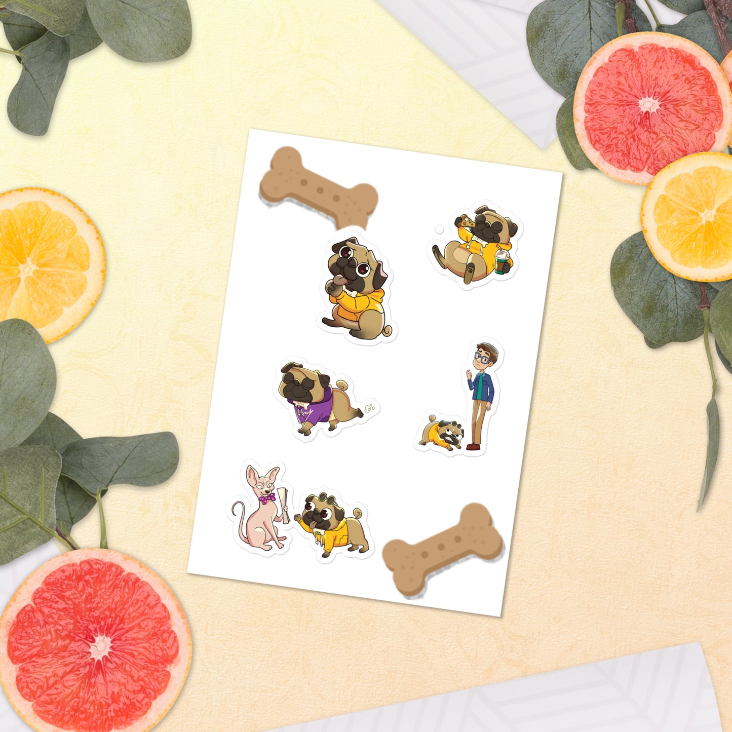 Jerry the Pug Sticker Sheet